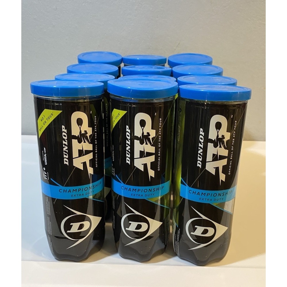 (12 CANS) Dunlop ATP Championship Extra Duty Tennis Balls / 36 Total Balls